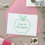 Green Apple For The Teacher Thank You Card, thumbnail 3 of 11