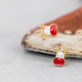 Gold Plated Christmas Rudolph Stud Earrings, thumbnail 2 of 7