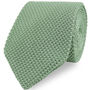 100% Polyester Diamond End Knitted Tie Sage Green, thumbnail 1 of 2