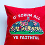 Funny Rugby Christmas Cushion, thumbnail 5 of 5