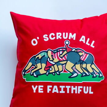 Funny Rugby Christmas Cushion, 5 of 5