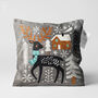Christmas Grey Cushion Cover With Reindeer Themed, thumbnail 1 of 7