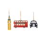 London Flat Wooden Decorations Set Of Three, thumbnail 1 of 4