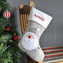 Personalised Stone Knitted Santa Christmas Stocking, thumbnail 1 of 2