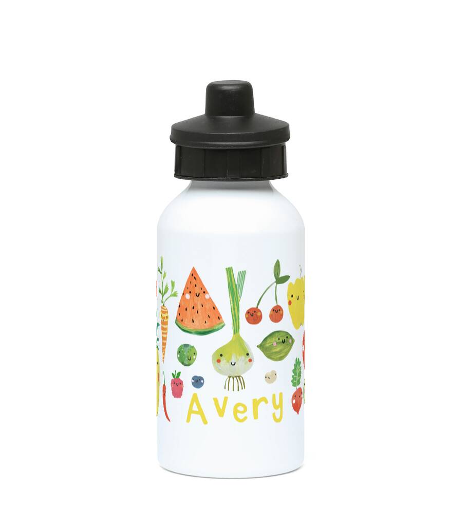 Personalised Kids Fruit Veggie Water Bottle, 1 of 3