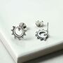 Sterling Silver Beaded Circle Studs, thumbnail 3 of 4