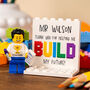 Teacher Lego® Brick Personalised Minifig Gift, Sentimental Thank You Gift From Student, Thank You Teacher Gift, Teaching Assistant Present, thumbnail 1 of 12