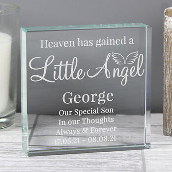 Personalised Little Angel Memorial Crystal Token, 4 of 4