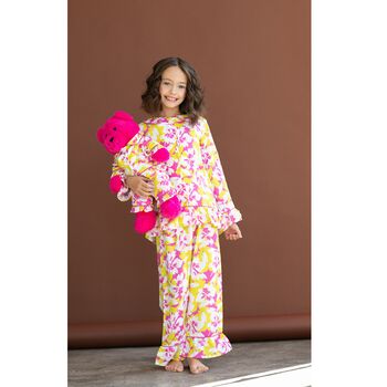 Barbara Pyjama Set With Matching Teddy Bear Set, 3 of 4