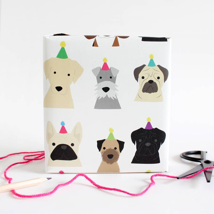 Party Dog Wrapping Paper, 1 of 2