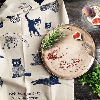 100% Organic Cat Tea Towel, 7 of 12