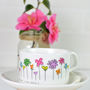 Personalised Flowers Cup And Saucer, thumbnail 2 of 3