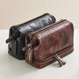 Personalised Leather Wash Bag With Bottom Zip Pocket, thumbnail 1 of 4