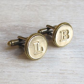 Personalised Bronze And Copper Initial Cufflinks, 4 of 12