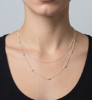 Enso 925 Silver Layered Chain Necklace, 2 of 3
