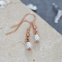 Rose Gold Plated Swarovski Pearl Earrings, thumbnail 4 of 9