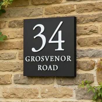 Personalised Square House Sign Options Of Design Colour, 7 of 12