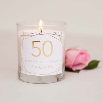 50th Birthday Personalised Candle Gift, 4 of 5