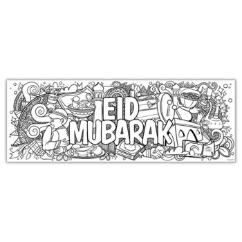 Eid Mubarak Giant Colouring Poster Banner One.4m, 2 of 5