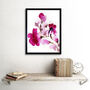 Pink Floral Watercolour Flowers Framed Wall Art Print, thumbnail 2 of 3