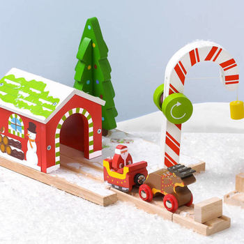 Personalised Santa Wooden Train And Track, 2 of 3