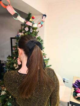 Black Glitter Hair Bow, 3 of 5