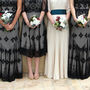 Black And Ivory Lace Bridesmaids Dresses, thumbnail 1 of 11