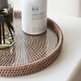 Marbury Taupe Round Rattan Decorative Tray, thumbnail 3 of 3