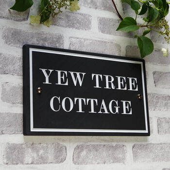 Slate House Sign With Border Size, Style Options, 2 of 9