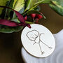 Personalised Child's Drawing Brass Christmas Decoration, thumbnail 2 of 4