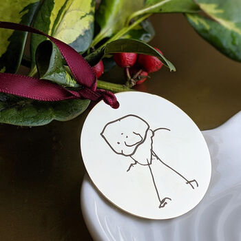 Personalised Child's Drawing Brass Christmas Decoration, 2 of 4