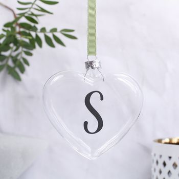 Personalised Mono Heart Bauble, 3 of 5