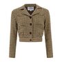 Utility Jacket In Brown Houndstooth Vintage 1940s Style, thumbnail 1 of 2