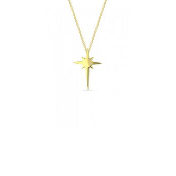 Northern Star Necklace Sterling Silver Gold Plated, 4 of 6