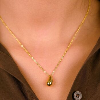 Slim Elegant Small Tear Drop Pendant Necklace, 2 of 8
