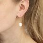 18ct Gold Plated White Pearl Threader Earrings, thumbnail 1 of 6
