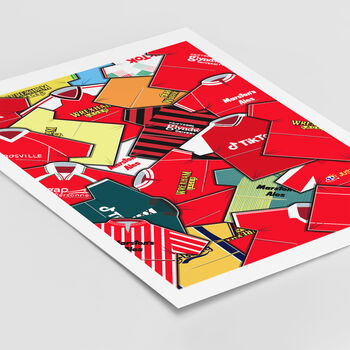 Wrexham Football Shirt Mash Up Print, 3 of 3