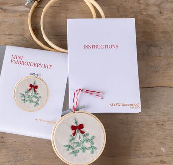Christmas Decoration Embroidery Kit Mistletoe, 3 of 4