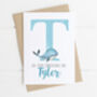 Personalised Christening Card Blue Whale, thumbnail 4 of 5
