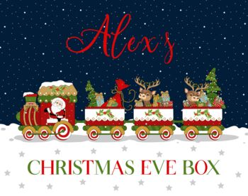 Personalised Name Wooden Christmas Eve Box Train, 3 of 3