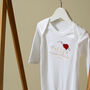 Personalised First Valentine's Day Baby Grow, thumbnail 3 of 7