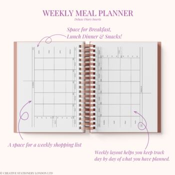 Personalised 2024 Weekly Diary| Planner| Hot Pink, 12 of 12
