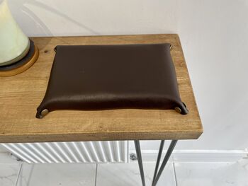Personalised Dark Brown Rectangle Leather Tray, 10 of 12