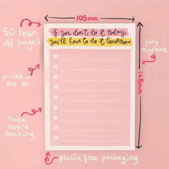 A6 Notepad Do It Today To Do List / Daily Planner, 4 of 4