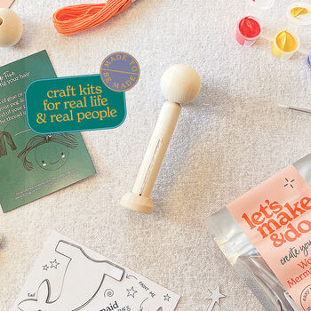 Make Your Own Mermaid Wooden Peg Doll Kit, 8 of 9