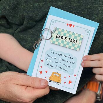 Father's Day Dads Taxi Card With Keyring, 6 of 7