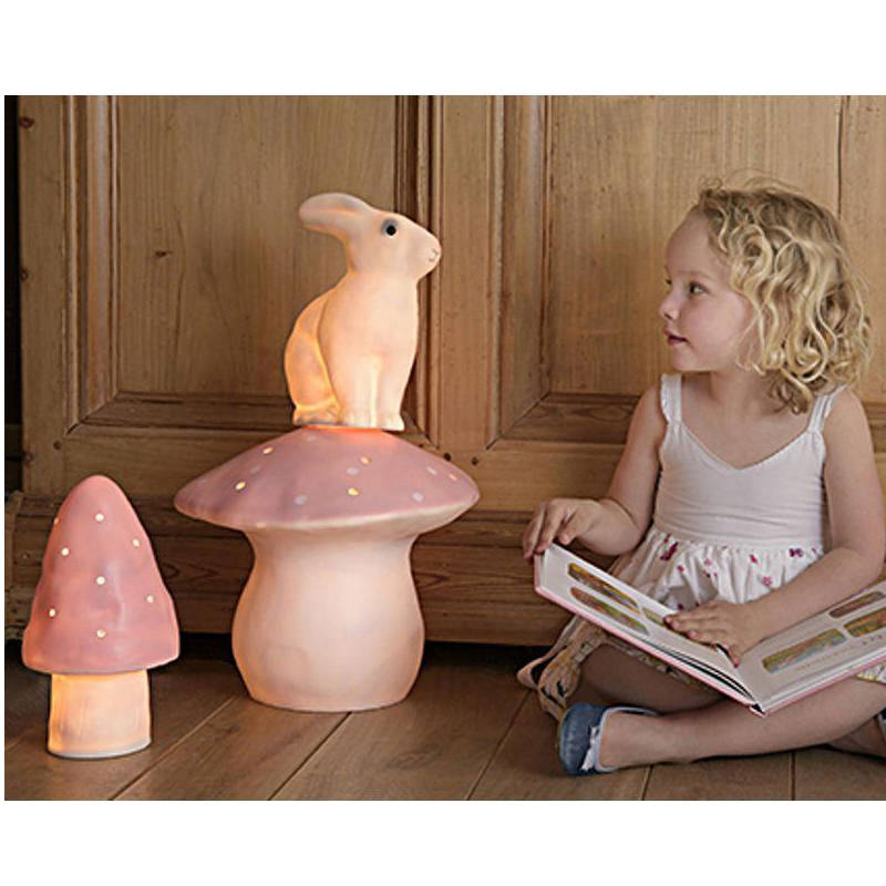 Heico Pink Toadstool And Bunny Night Light, 1 of 6