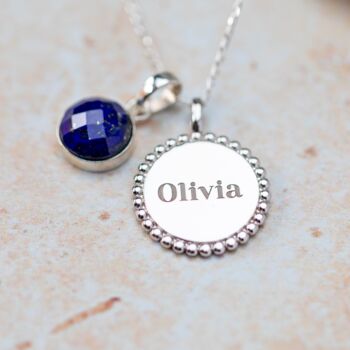 Personalised Lapis Lazuli Sterling Silver Necklace, 3 of 6