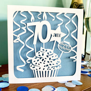 Personalised Cupcake 70th Birthday Card, 2 of 4