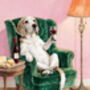 Your Own Dog Sipping Red Wine Wall Art Print, thumbnail 4 of 7